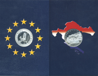 Хорватия набор из 9 монет 2001-2005 плюс жетон Европа - Хорватия, Дубровник UNC, PROOF  00-00