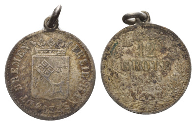 Бремен 12 гротенов 1840 KM 232 серебро 1520-1121