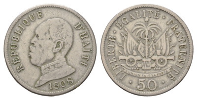 Гаити 50 сантимов 1908 KM 56 медно-никель 1515-314