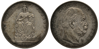 Пруссия 1 талер 1871 A, Вильгельм I (1861-1888), победа над Францией КМ 500, AKS 118, Th. 272 серебро 3711-235