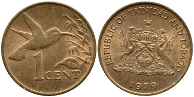 Тринидад и Тобаго 1 цент 1979 колибри KM 29 бронза 4396-967