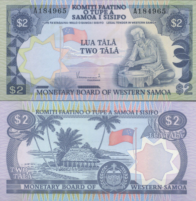 Западное Самоа 2 тала ND (1980)  Pick 20  бумага  UNC (пресс) 451-1098-1