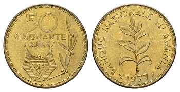 Руанда 50 франков 1977 год-тип KM 16 латунь UNC 4678-316