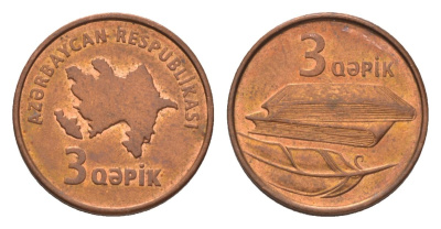 Азербайджан 3 гяпика 2006 KM 40 сталь плакированная медью 4627-719