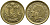 Монако 1 франк 1945 Луи II (1922-1949) KM 120 a алюминиевая бронза 4393-1255