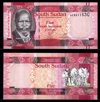 Судан 5 фунтов ND (2011) Pick 6 бумага UNC (пресс) 7217-10-1-2