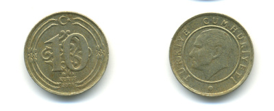 ТУРЦИЯ 10 КУРУШЕЙ 2009 KM 1166 медь никель цинк 176-813