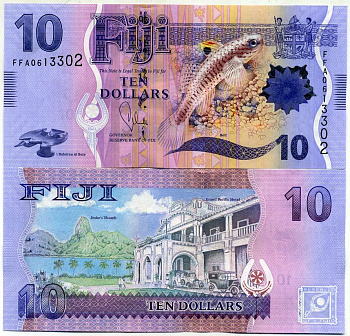 Фиджи 10 долларов 2012 рыба Pick 116 а бумага UNC (пресс) 449-29-3
