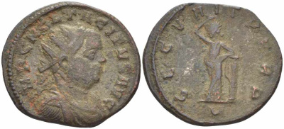 Римская Империя аврелианиан 276 Тацит SECVRIT PERP Тицин Very fine RIC 163 бронза 1073-16-103