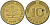 ФРГ 10 пфеннигов 1971 G KM 106 сталь плакированная латунью 4571-535