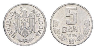 Молдавия (Молдова) 5 бань (бани) 1995 редкий год KM 2 алюминий UNC 4632-755
