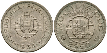 Мозамбик Португальский 2 1/2 эсукдо 1954 KM 78 медно-никель 4132-1232