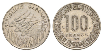 Габон 100 франков 1977 KM 13 никель 4641-1136