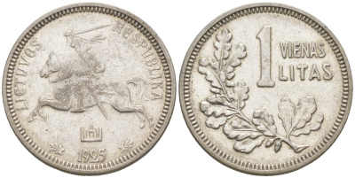 Литва 1 лит 1925 Республика (1918-1940) KM 76 серебро 4396-1132