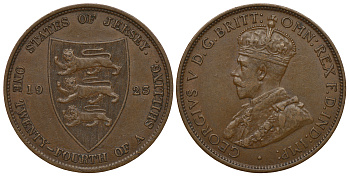 Джерси 1/24 шиллинга 1923 Георг V (1910-1936) KM 11 бронза 4393-947