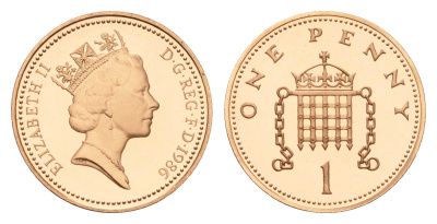 Великобритания 1 пенни 1986 Елизавета II (1952-2022) KM 935, Spink 4381 (B3) бронза PROOF 1518-421