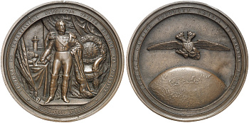 Россия медаль 1850 на 50 летие Николая I, 129,1 мм, 1190 грамм Дьяков нет, уникальная бронза 10-001-01