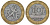 Франция 10 франков 1988 тип гений Бастилии KM 964.1, Le Franc 375.2 биметалл 45-514