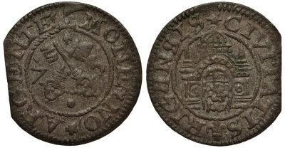 Рига 1 шиллинг (шеляг) 1575 свободный город (1562-1581), вес 0,90 гр. Neumann 9 серебро 1516-533