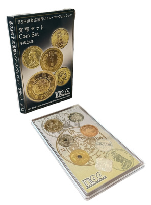 Япония набор из 6 монет + жетон 2012 официальный набор в пластиковой упаковке, жетон 23-я Токийская международная монетная конвенция KM MS 305 6-5-1-38