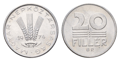 Венгрия 20 филлеров 1974 ВР KM 573 алюминий UNC 181-1257