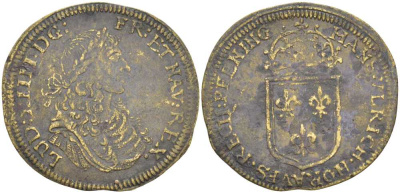 ФРАНЦИЯ ЖЕТОН ND ЛЮДОВИК XIIII (1643-1715) латунь 210-114