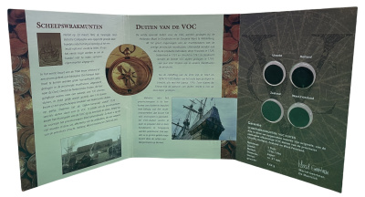 Нидерланды набор из 4 монет по 1 дуиту 1726-1794 Утрехт, Голландия, Зеландия, Западная Фризия, в буклете медь 7-5-5-07