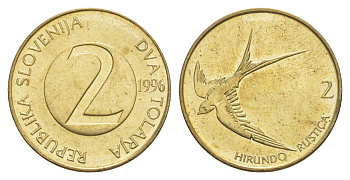 Словения 2 толара 1996 KM 5 латунь UNC 4566-1242