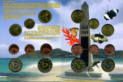 Остров Сен-Мартен набор из 8 монет 2005 1 евроцент-2 евро, европробники, в оригинальном буклете UNC 00-00-00