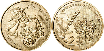 Польша 2 злотых 2002 MW, Ян Матейко (1838-1893), художник KM 444 нордик UNC 4531-312