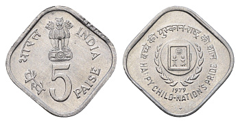 Индия 5 пайс 1979 Международный год детей KM 22 алюминий UNC 4690-162