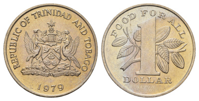 Тринидад и Тобаго 1 доллар 1979 Продовольственная программа - ФАО KM 38 медно-никель UNC 4672-426
