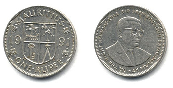Маврикий 1 рупия 1991 Сивусагур Рамгулам KM 55 медно-никель 25-957