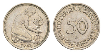 ФРГ 50 пфеннигов 1983 J KM 109.2, J. 384a медно-никель 4632-728