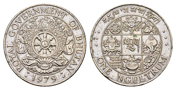 Бутан 	1 нгултрум 1979 год-тип KM 49 медно-никель 95-322