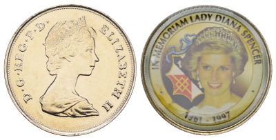 Великобритания 25 пенсов 1981 памяти Леди Диана - 1961-1997 11-104-25