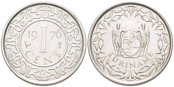 Суринам 1 цент 1976 KM 11а алюминий 4525-531