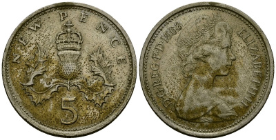 Багамские острова 5 центов 1968 KM 3 медно-никель 4172-237