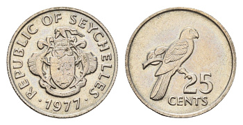 Сейшельские острова (Сейшелы) 25 центов 1977 год-тип KM 33 медно-никель UNC 4669-351