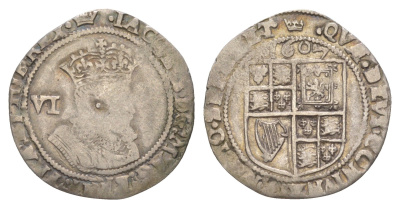 Англия 6 пенсов 1607 Яков I (1603-1625) KM 48, Spink 2658 серебро 00-805-07