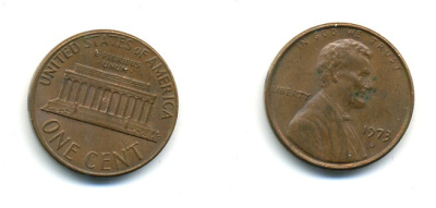 США 1 ЦЕНТ 1973 D, ЛИНКОЛЬН KM 201 медь цинк 80-746