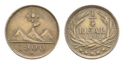 Гватемала 1/4 реала 1900 KM 175 медно-никель 1520-1533