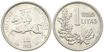 Литва 1 лит 1925 KM 76 серебро 4615-125