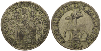 Штольберг-Штольберг 1/6 талера 1763 C, KM 32a серебро 413-6131