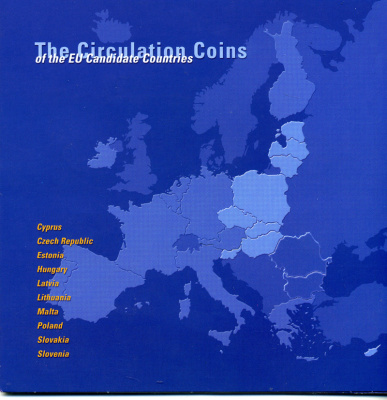 Европа набор из 10 монет разных государств ND страны - кандидаты в Евросоюз, в буклете UNC 1-6-1-21