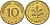 ФРГ 10 пфеннигов 1989 F KM 108, J. 383 сталь плакированная латунью 4163-1113