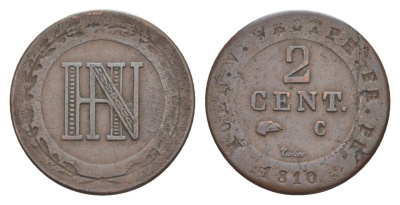Вестфалия 2 сантима 1810 C, Жером Бонапарт (1807-1813) KM 90 медь 633-1312