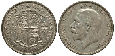 Великобритания 1/2 кроны 1931 Георг V (1910-1936) KM 835, Spink 4037 серебро 1518-1634