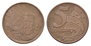 Бразилия 5 сентаво 2012 KM 648 сталь плакированная медью 4686-635