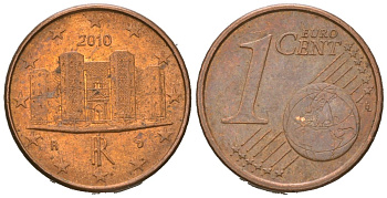 Италия 1 евроцент 2010 KM 210 сталь плакированная медью 4618-723